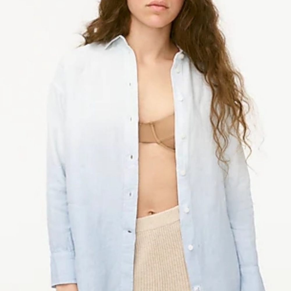 Two J. Crew linen botton down shirts